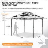 13x13 Straight Leg Pop Up Canopy Tent with 169 sqft of Shade - Eagle Peak®