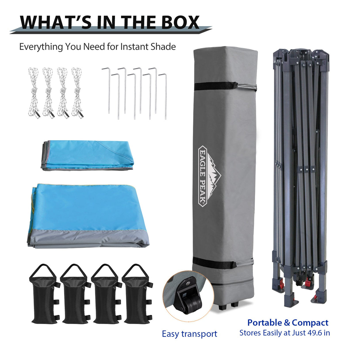 13x13 Straight Leg Pop Up Canopy Tent with 169 sqft of Shade - Eagle Peak Custom Canopy Tent