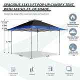 13x13 Straight Leg Pop Up Canopy Tent with 169 sqft of Shade - Eagle Peak Custom Canopy Tent