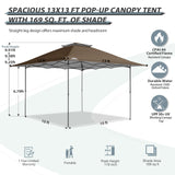 13x13 Straight Leg Pop Up Canopy Tent with 169 sqft of Shade - Eagle Peak Custom Canopy Tent