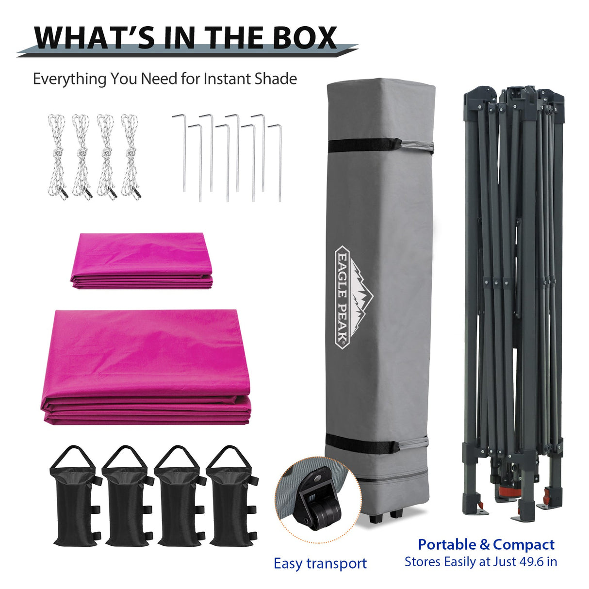 13x13 Straight Leg Pop Up Canopy Tent with 169 sqft of Shade - Eagle Peak Custom Canopy Tent