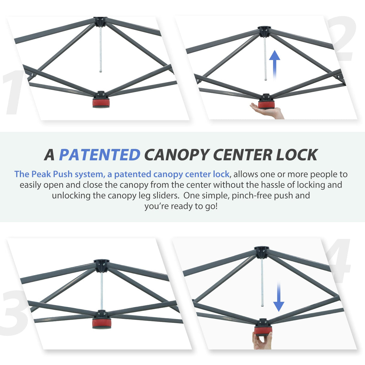13x13 Straight Leg Pop Up Canopy Tent with 169 sqft of Shade - Eagle Peak Custom Canopy Tent