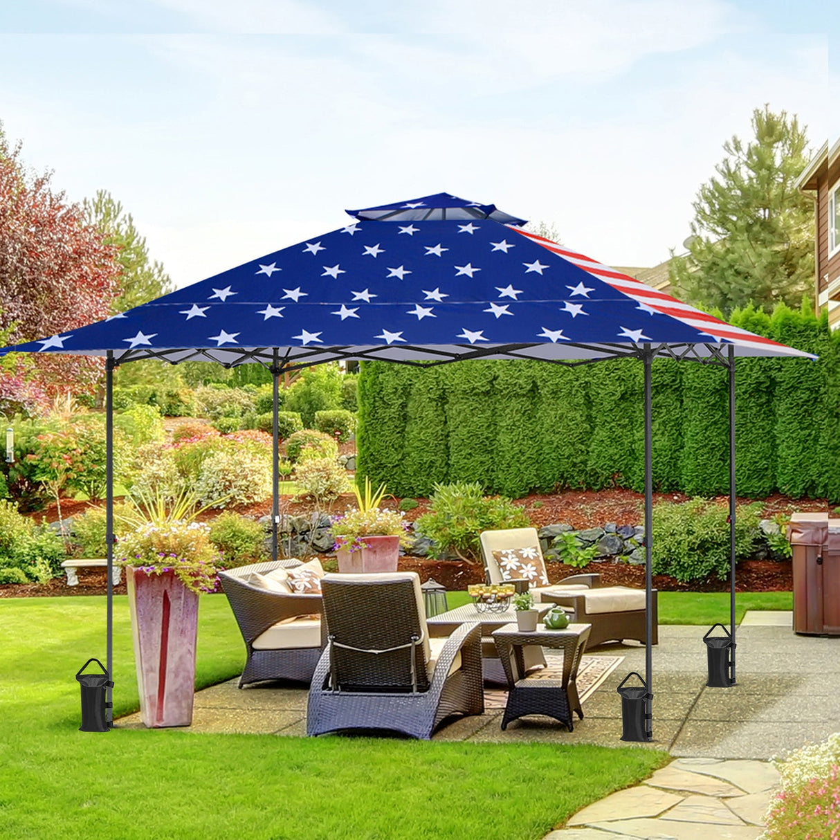 13x13 Straight Leg Pop Up Canopy Tent with 169 sqft of Shade - Eagle Peak Custom Canopy Tent