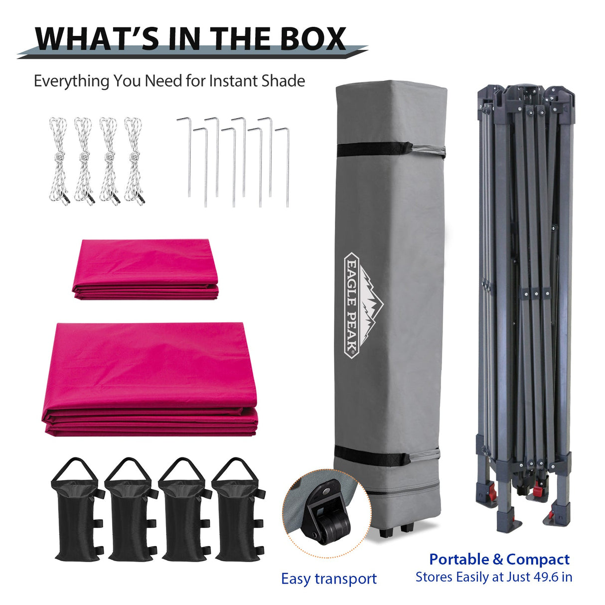 13x13 Straight Leg Pop Up Canopy Tent with 169 sqft of Shade - Eagle Peak Custom Canopy Tent