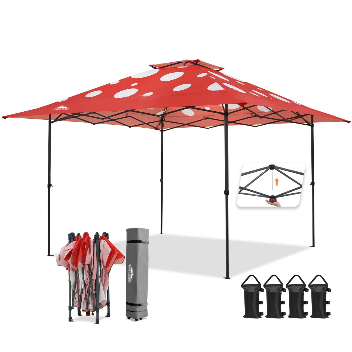 13x13 Straight Leg Pop Up Canopy Tent with 169 sqft of Shade - Eagle Peak®