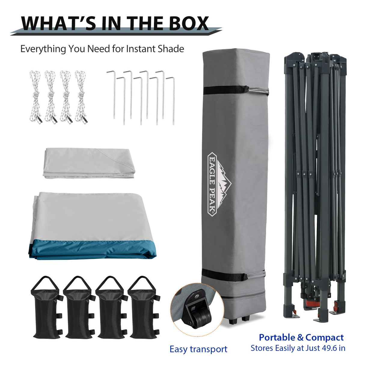 13x13 Straight Leg Pop Up Canopy Tent with 169 sqft of Shade - Eagle Peak Custom Canopy Tent