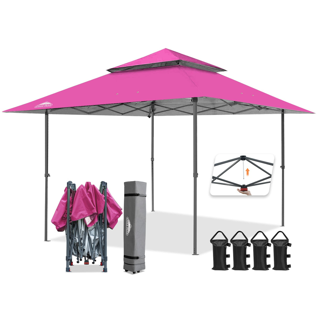 13x13 Straight Leg Pop Up Canopy Tent with 169 sqft of Shade - Eagle Peak Custom Canopy Tent