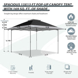 13x13 Straight Leg Pop Up Canopy Tent with 169 sqft of Shade - Eagle Peak Custom Canopy Tent