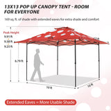 13x13 Straight Leg Pop Up Canopy Tent with 169 sqft of Shade - Eagle Peak®