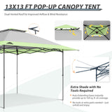 13x13 Straight Leg Pop Up Canopy Tent with 169 sqft of Shade - Eagle Peak Custom Canopy Tent