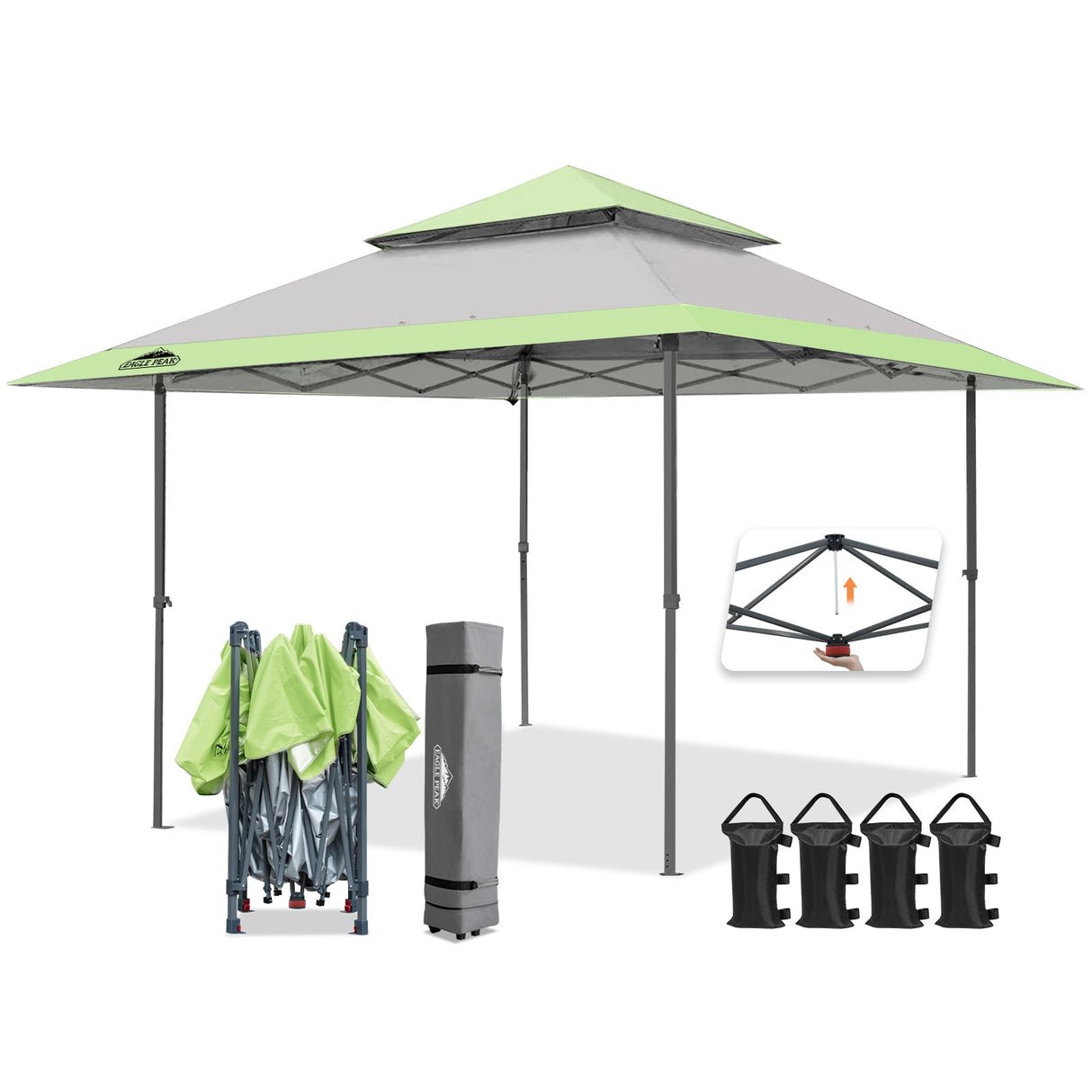 13x13 Straight Leg Pop Up Canopy Tent with 169 sqft of Shade - Eagle Peak Custom Canopy Tent
