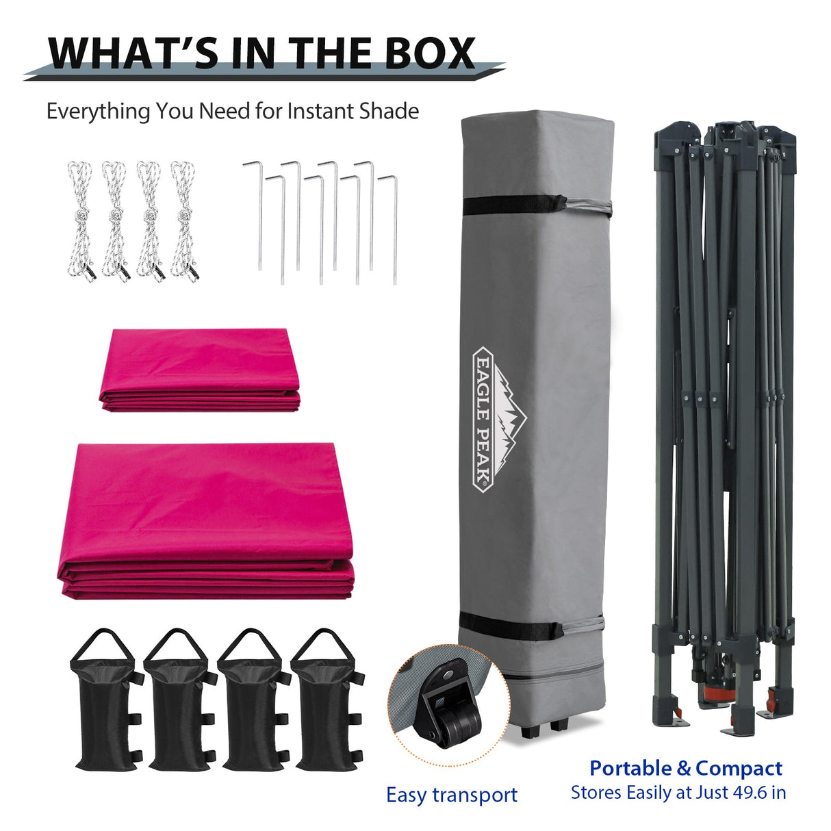 13x13 Straight Leg Pop Up Canopy Tent with 169 sqft of Shade - Eagle Peak Custom Canopy Tent