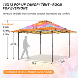 13x13 Straight Leg Pop Up Canopy Tent with 169 sqft of Shade - Eagle Peak®