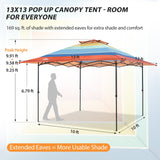 13x13 Straight Leg Pop Up Canopy Tent with 169 sqft of Shade - Eagle Peak®