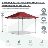 13x13 Straight Leg Pop Up Canopy Tent with 169 sqft of Shade - Eagle Peak Custom Canopy Tent
