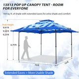 13x13 Straight Leg Pop Up Canopy Tent with 169 sqft of Shade - Eagle Peak
