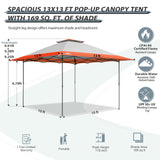 13x13 Straight Leg Pop Up Canopy Tent with 169 sqft of Shade - Eagle Peak Custom Canopy Tent