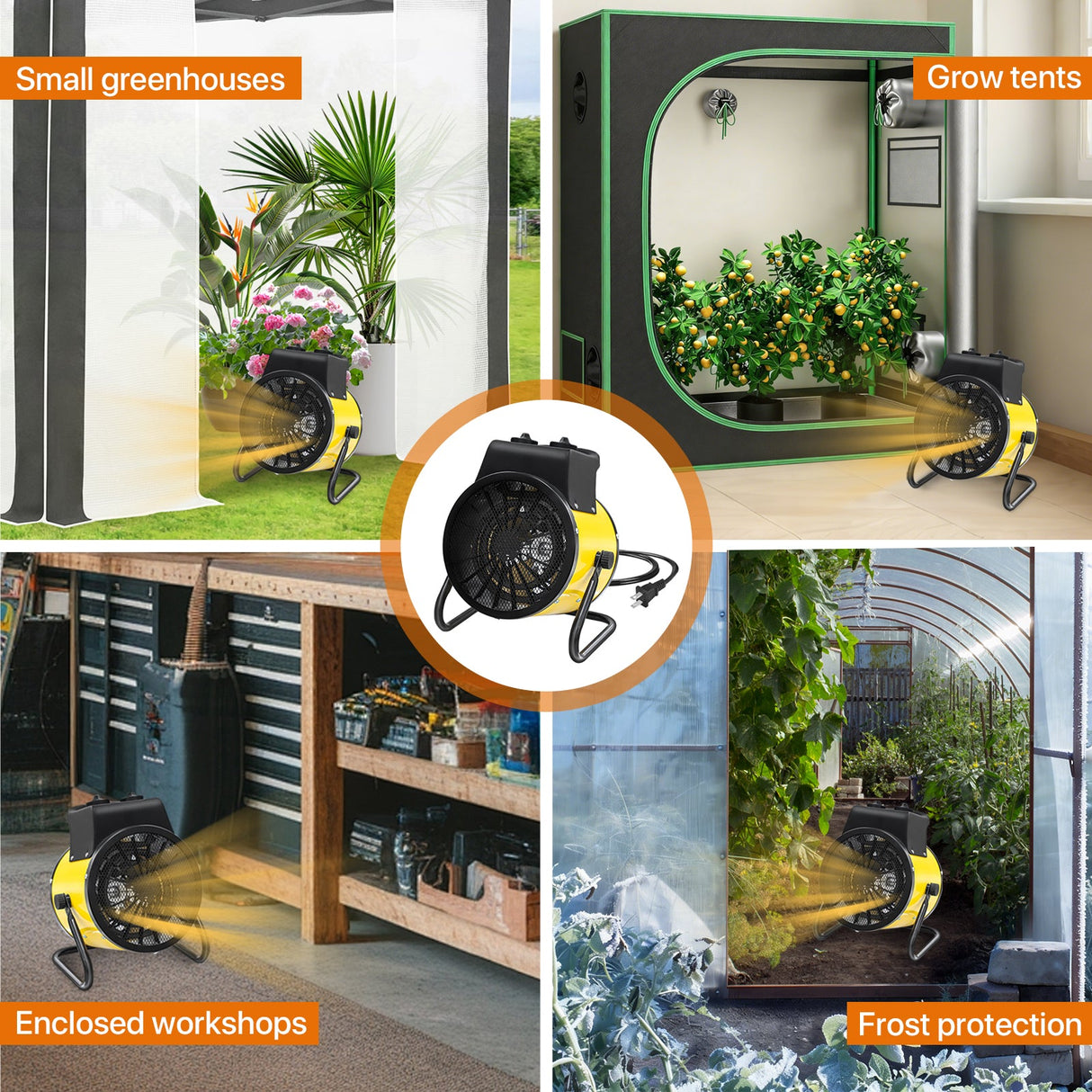 1500W Outdoor Heater, 1/2 Pack, Yellow - Eagle Peak Custom Canopy Tent