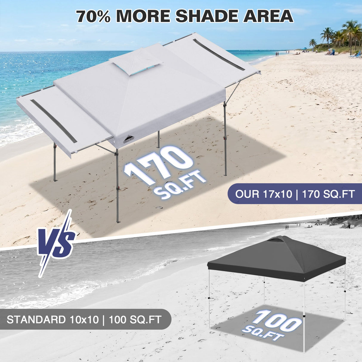 17x10 Pop up Gazebo Canopy Tent Outdoor Instant Canopy Shelter - Eagle Peak®