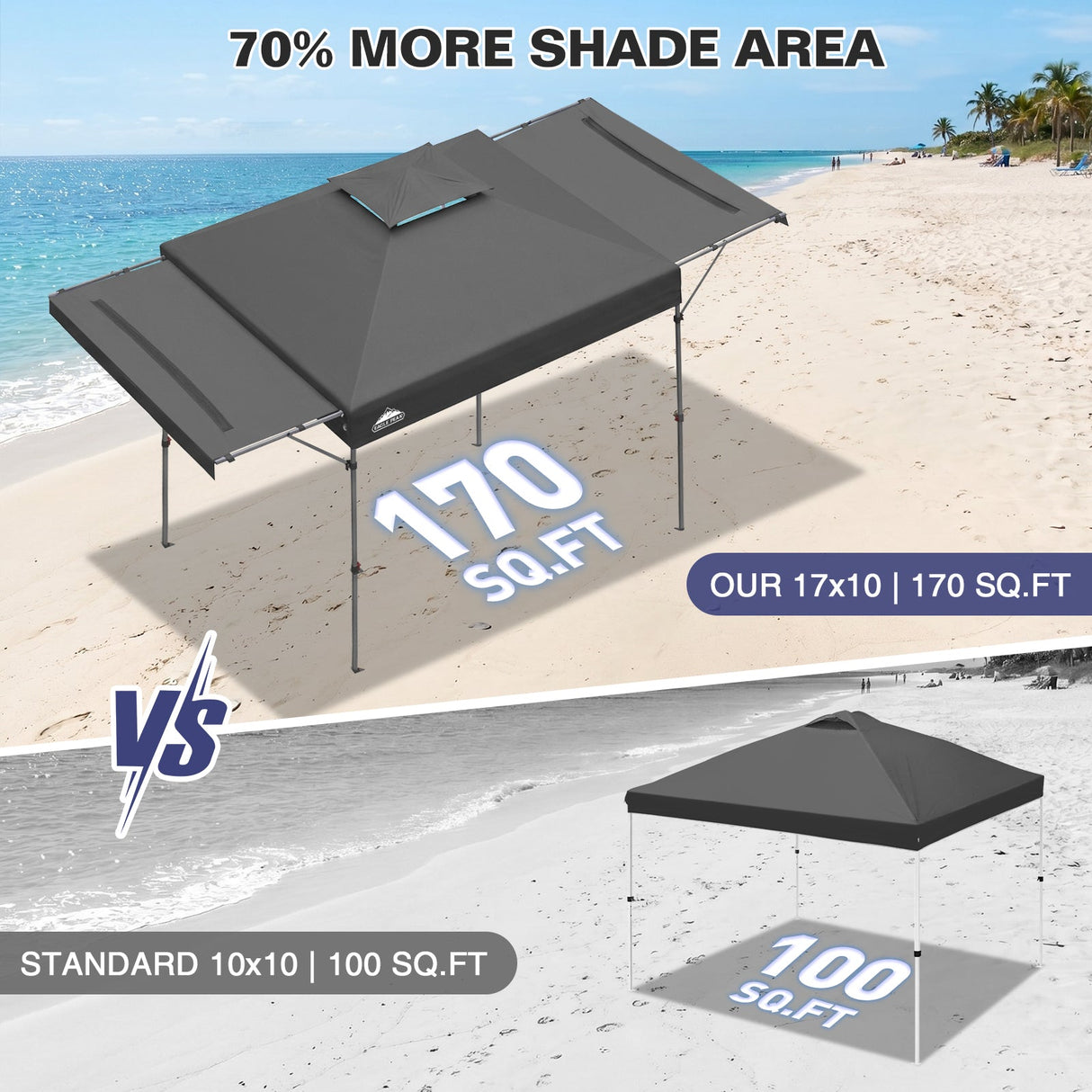 17x10 Pop up Gazebo Canopy Tent Outdoor Instant Canopy Shelter - Eagle Peak®