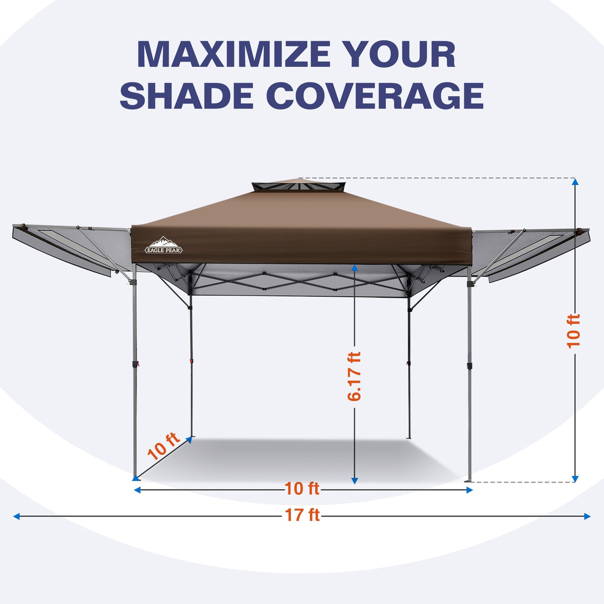17x10 Pop up Gazebo Canopy Tent Outdoor Instant Canopy Shelter - Eagle Peak®