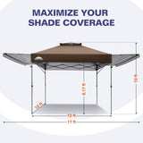 17x10 Pop up Gazebo Canopy Tent Outdoor Instant Canopy Shelter - Eagle Peak®