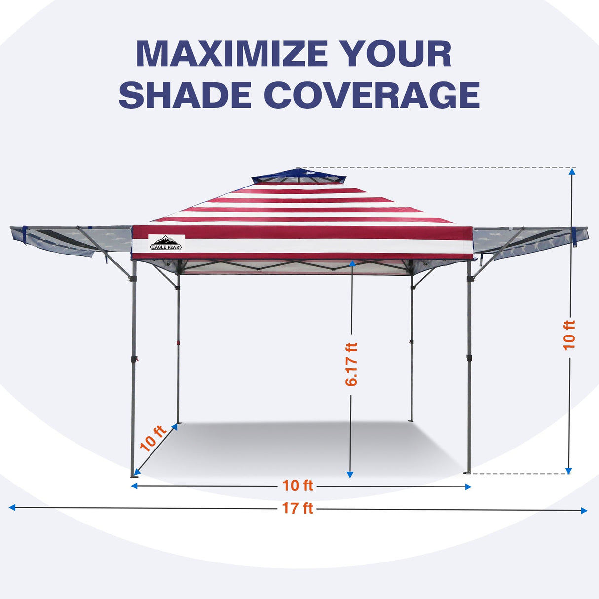 17x10 Pop up Gazebo Canopy Tent Outdoor Instant Canopy Shelter - Eagle Peak®
