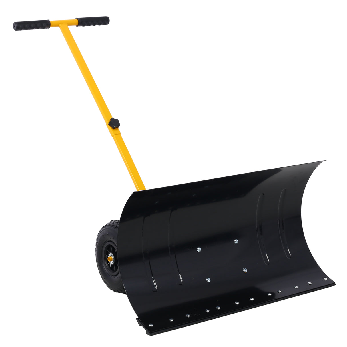 Wheeled Snow Shovel for Driveway 29”x16.5” Blade, Single/Dual Rod