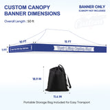 Custom Canopy Valance Wrap Banner with Business Logo for 10x10 Pop Up Canopy, 1x40ft / 1x50ft / 1x60ft