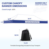 Custom Canopy Valance Wrap Banner with Business Logo for 10x10 Pop Up Canopy, 1x40ft / 1x50ft / 1x60ft