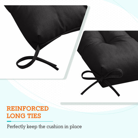 Tufted Outdoor/Indoor High Back Patio Chair Cushion, 2 Pack, 46'' x 22''