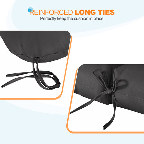 Tufted Outdoor/Indoor Seat/Back Chair Cushion, 2 Pack, 42'' x 21''