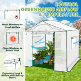 6x6/ 8x8/ 10x10 Portable Pop Up Greenhouse, Patented Center Lock with Gable Roof