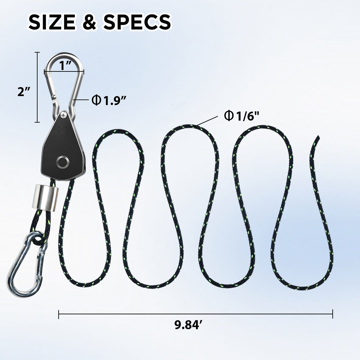 4 - Pack 1/8" Adjustable Rope Ratchet Tie Down Strap Set - Eagle Peak Custom Canopy Tent