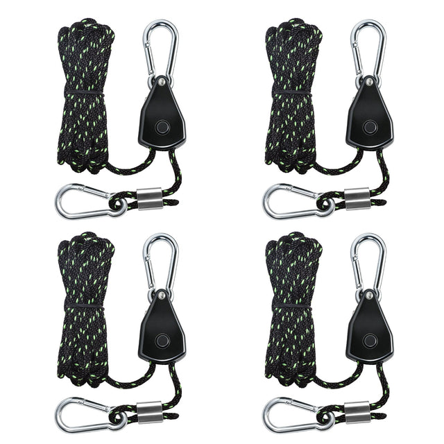 4 - Pack 1/8" Adjustable Rope Ratchet Tie Down Strap Set - Eagle Peak Custom Canopy Tent
