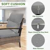 4 PCS Mojave Dusk Patio Wicker Furniture, Loveseat, 2 Patio Chairs and Coffee Table, Brown/Beige - Eagle Peak Custom Canopy Tent