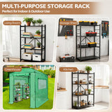 4 - Tier Foldable Greenhouse Shelf, 28”x14.6”x44.7”, 520 lbs, 1/2 Pack, Black - Eagle Peak Custom Canopy Tent