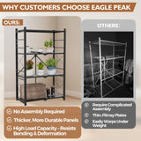 4 - Tier Foldable Greenhouse Shelf, 28”x14.6”x44.7”, 520 lbs, 1/2 Pack, Black - Eagle Peak Custom Canopy Tent