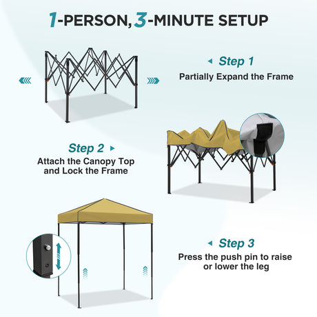 6x4 Instant Pop Up Canopy Tent  with 4 Side Wall Panels
