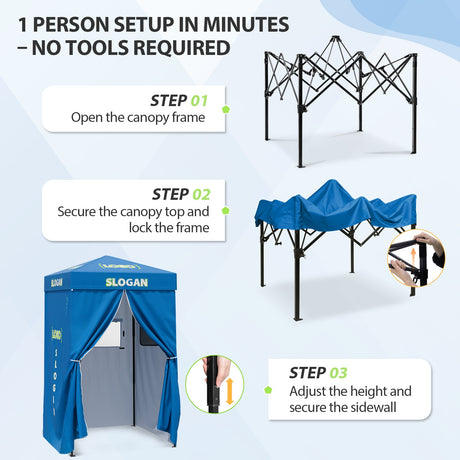 4x4 ft Commercial Privacy Shelter with Logo Printing - Eagle Peak