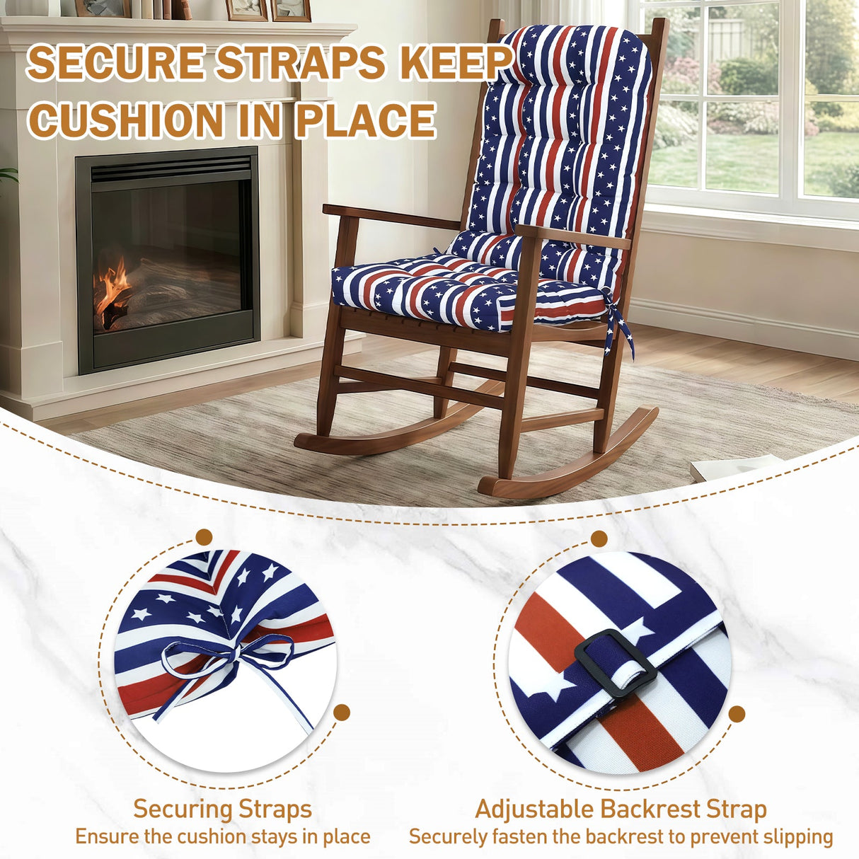 5" High Back Adirondack Chair Cushions, 49x20x5 in, Set of 1/2/4 - Eagle Peak Custom Canopy Tent