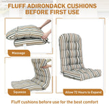 5" High Back Adirondack Chair Cushions, 49x20x5 in, Set of 1/2/4 - Eagle Peak Custom Canopy Tent