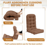5" High Back Adirondack Chair Cushions, 49x20x5 in, Set of 1/2/4 - Eagle Peak Custom Canopy Tent