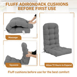 5" High Back Adirondack Chair Cushions, 49x20x5 in, Set of 1/2/4 - Eagle Peak Custom Canopy Tent