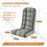 5" High Back Adirondack Chair Cushions, 49x20x5 in, Set of 1/2/4 - Eagle Peak Custom Canopy Tent