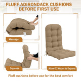 5" High Back Adirondack Chair Cushions, 49x20x5 in, Set of 1/2/4 - Eagle Peak Custom Canopy Tent