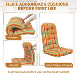 5" High Back Adirondack Chair Cushions, 49x20x5 in, Set of 1/2/4 - Eagle Peak Custom Canopy Tent