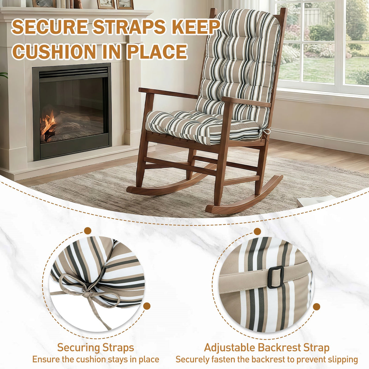 5" High Back Adirondack Chair Cushions, 49x20x5 in, Set of 1/2/4 - Eagle Peak Custom Canopy Tent