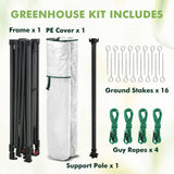 6x6/ 8x8/ 10x10 Portable Pop Up Greenhouse, Patented Center Lock with Gable Roof