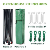 6x6/ 8x8/ 10x10 Portable Pop Up Greenhouse, Patented Center Lock with Gable Roof